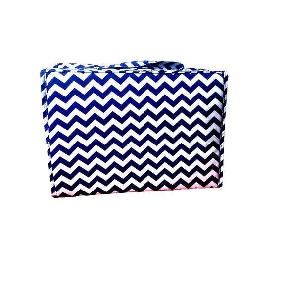 JM New York Blue White Large Cosmetic Caddie Makeup Case - Picture 4 of 9